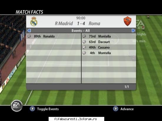 GRUPA C1 ETAPA A 5-a - ROMA -REAL M 4-1 a mers ca'n destul de prost - INSCRIERI!