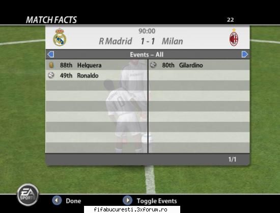 real m-ac milan 1-1 grupa c2 etapa a3-a